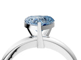 White gold Fancy Blue Heart Cut Diamond Solitaire Engagement Ring with Round Band and Four-Prong Setting_239