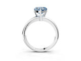White gold Fancy Blue Heart Cut Diamond Solitaire Engagement Ring with Round Band and Four-Prong Setting_240