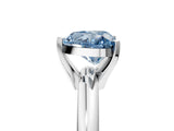 White gold Fancy Blue Heart Cut Diamond Solitaire Engagement Ring with Round Band and Four-Prong Setting_241