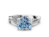 White gold Fancy Blue Heart Cut Diamond Solitaire Engagement Ring with Twisted Pavé Band and Four-Prong Setting_80