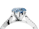 White gold Fancy Blue Heart Cut Diamond Solitaire Engagement Ring with Twisted Pavé Band and Four-Prong Setting_84