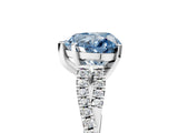 White gold Fancy Blue Heart Cut Diamond Solitaire Engagement Ring with Twisted Pavé Band and Four-Prong Setting_85
