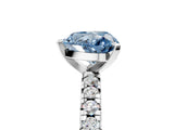 White gold Fancy Blue Heart Cut Diamond Solitaire Pavé Engagement Ring with Round Band and Prong Setting_103
