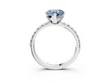 White gold Fancy Blue Heart Cut Diamond Solitaire Pavé Engagement Ring with Round Band and Prong Setting_71