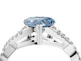 White gold Fancy Blue Heart Cut Diamond Solitaire Ring with Four-Prong Setting and Twisted Pavé Band_34