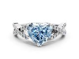 White gold Fancy Blue Heart Cut Diamond Solitaire Ring with Four-Prong Setting and Twisted Pavé Band_34