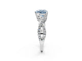 White gold Fancy Blue Heart Cut Diamond Solitaire Ring with Four-Prong Setting and Twisted Pavé Band_36