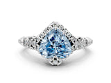 White gold Fancy Blue Heart Cut Diamond Solitaire Ring with Hidden Halo and Pavé Band_39
