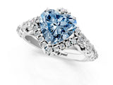 White gold Fancy Blue Heart Cut Diamond Solitaire Ring with Hidden Halo and Pavé Band_40