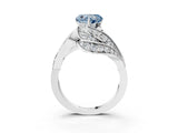 White gold Fancy Blue Heart Cut Diamond Solitaire Ring with Prong Setting and Twisted Pavé Band_27