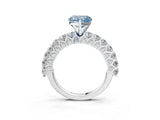 White gold Fancy Blue Heart Cut Diamond Solitaire Ring with Shared Prong Pavé Band and Four-Prong Setting_72