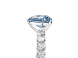White gold Fancy Blue Heart Cut Diamond Solitaire Ring with Shared Prong Pavé Band and Four-Prong Setting_74