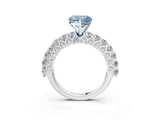 White gold Fancy Blue Heart Cut Diamond Solitaire Ring with Shared Prong Pavé Band and Four-Prong Setting_84