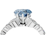 White gold Fancy Blue Heart Cut Diamond Solitaire Ring with Side Stones and Four-Prong Setting_70