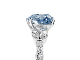 White gold Fancy Blue Heart Cut Diamond Solitaire Ring with Side Stones and Four-Prong Setting_71