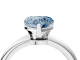 White gold Fancy Blue Heart Cut Diamond Solitaire Ring with Six-Prong Setting and Classic Band_331
