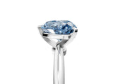 White gold Fancy Blue Heart Cut Diamond Solitaire Ring with Six-Prong Setting and Classic Band_333
