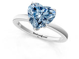 White gold Fancy Blue Heart Cut Diamond Solitaire Ring with Thin Band and Prong Setting_13