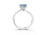 White gold Fancy Blue Heart Cut Diamond Solitaire Ring with Thin Band and Prong Setting_15