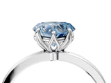 White gold Fancy Blue Heart Cut Diamond Solitaire Ring with Thin Band and Prong Setting_16