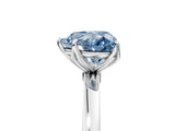 White gold Fancy Blue Heart Cut Diamond Solitaire Ring with Thin Band and Prong Setting_17
