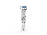 White gold Fancy Blue Heart Cut Diamond Solitaire Ring with Three-Row Pavé Band and Four-Prong Setting_50
