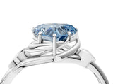 White gold Fancy Blue Heart Cut Diamond Solitaire Ring with Twist Band and Four-Prong Setting_167