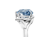 White gold Fancy Blue Heart Cut Diamond Solitaire Ring with Twist Band and Four-Prong Setting_167