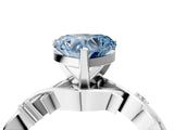 White gold Fancy Blue Heart Cut Diamond Solitaire Ring with Twisted Band and Prong Setting_323