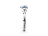 White gold Fancy Blue Heart Cut Diamond Solitaire Twist Band Prong Setting Ring_75