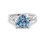 White gold Fancy Blue Heart Cut Diamond Solitaire Twist Band Prong Setting Ring_91