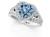 White gold Fancy Blue Heart Cut Diamond Split Shank Halo Ring with Four-Prong Setting_71