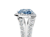 White gold Fancy Blue Heart Cut Diamond Split Shank Halo Ring with Four-Prong Setting_76