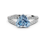 White gold Fancy Blue Heart Cut Diamond Split Shank Pavé Engagement Ring with Four-Prong Setting_87