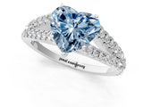 White gold Fancy Blue Heart Cut Diamond Split Shank Pavé Engagement Ring with Four-Prong Setting_88