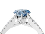White gold Fancy Blue Heart Cut Diamond Split Shank Pavé Engagement Ring with Four-Prong Setting_91