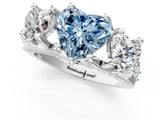 White gold Fancy Blue Heart Cut Diamond Three-Stone Ring with Channel Set Band and Four-Prong Setting_65