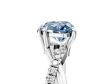 White gold Fancy Blue Heart  Cut Diamond Twist Band Solitaire with Prong Setting_61