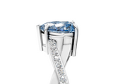 White gold Fancy Blue Heart  Cut Diamond Twisted Band Engagement Ring with Prong Setting_8