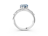 White gold Fancy Blue Heart  Cut Diamond Vine Band with Four-Prong Setting_43