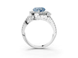 White gold Fancy Blue Heart  Cut Double Halo Diamond Engagement Ring with Pave Band and Four-Prong Setting_57