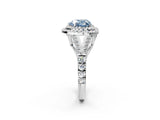 White gold Fancy Blue Heart  Cut Double Halo Split Shank Diamond Ring with Prong Setting_51