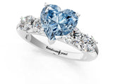 White gold Fancy Blue Heart  Cut Five-Stone Prong Set Diamond Ring with Classic Band_33
