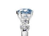 White gold Fancy Blue Heart  Cut Five-Stone Prong Set Diamond Ring with Classic Band_37