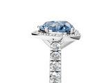 White gold Fancy Blue Heart  Cut Halo Diamond Engagement Ring with Pave Band and Four-Prong Setting_33