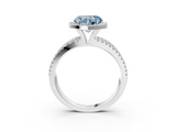White gold Fancy Blue Heart  Cut Halo Diamond Engagement Ring with Split Shank and Four-Prong Setting_23