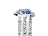 White gold Fancy Blue Heart  Cut Halo Diamond Engagement Ring with Split Shank and Four-Prong Setting_25