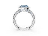 White gold Fancy Blue Heart  Cut Halo Diamond Pave Band Ring with Four-Prong Setting_48