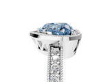 White gold Fancy Blue Heart  Cut Halo Diamond Pave Band Ring with Four-Prong Setting_50