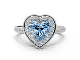 White gold Fancy Blue Heart  Cut Halo Diamond Pave Band with Four-Prong Setting_37